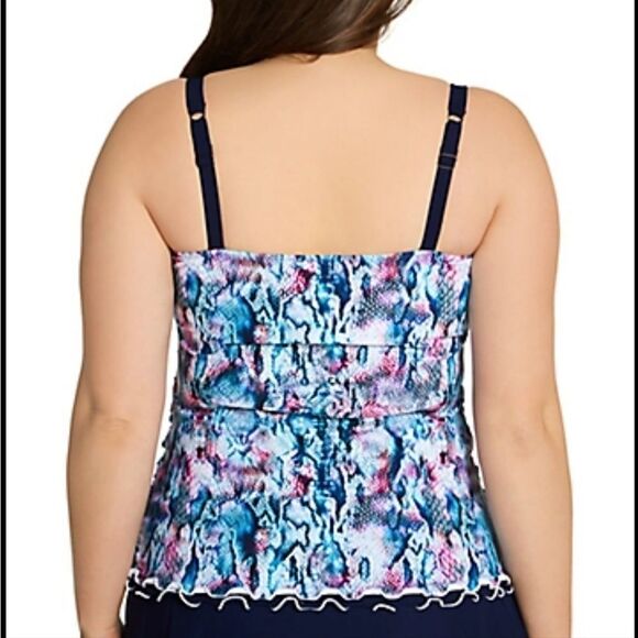 Profile by Gottex Snake Charm Multi Underwire D-E Cup Tankini Top Size 3… - Picture 11 of 16